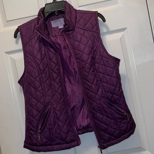 Laura Scott Women's Purple Quilted Vest